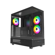MONTECH｜モンテック XRシリーズ ATXマザーボード対応 ガラスパネル(フロント・左サイド)採用 ピラーレス PCケース (ブラック) XR (B)