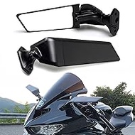 PRO Rear View Mirror, Adjustable Stealth Mirror, Wing Winglet Mirror For ZX25R Ninja 400 NINJA 650 ZX6R ZX-636 ZX10R NINJA250/300 Rotating Side Mirror Winglet Windwing