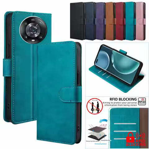 Protection RFID Flip Mobile Phone Case For Honor Magic 4 Pro magic 4 Lite Phone Bag Leather Cover Ma