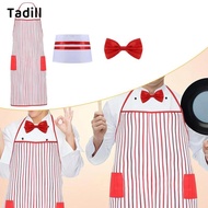 [Koolsoo] with Two Pockets Cooking Baking Apron Striped Apron Fashion Stain Resistant 1950S Waiter C