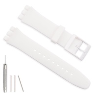 Silicone Band for Swatch 17mm 19mm 20mm, Replacement Waterproof Wristband Watch Strap for Swatch 20m