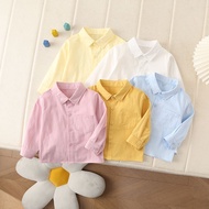 Boy's Shirt Baby Boy Solid Color Long Sleeve Shirt