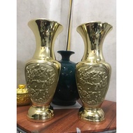 Gold Copper Flower Vase, Pure Copper Cotton Vase For Feng Shui Table Altar