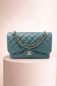 Chanel Classic Flap Jumbo Green Caviar Gold Hardware 綠色 魚子醬 大號 金扣 CF 手袋