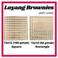 Loyang Brownies 12 inci petak 12x12x1.5 inci brownies 84 petak brownies w/cutter 100 petak loyang 12