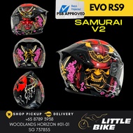 SG SELLER - PSB APPROVED EVO RS9 Samurai V2 version 2 open face motorcycle helmet with sun visor