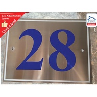 Customized House Number Plate - High Premium Stainless Steel Grade 304 with Etching