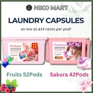 Bloom well 3 in 1 Laundry Capsule Laundry Pod Cleaning Detergent Fruits, Cherry Blossom