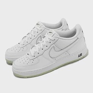 Nike 休閒鞋 Air Force 1 GS 女鞋 大童鞋 白 綠 抹茶色 皮革 滾邊 AF1 CT3839-108