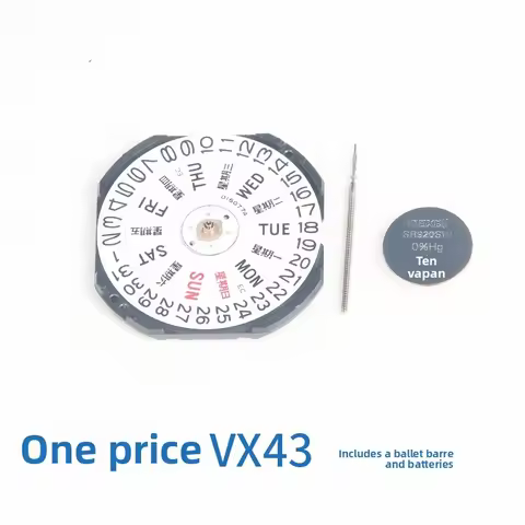 High-end light VX43E Quartz Watch Movement With Day Date Stem & Battery 7N43A V343 V348 V743 Y143 Re
