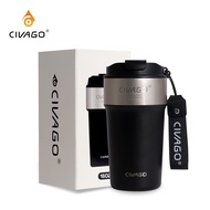 CIVAGO(16oz/480ml)Ceramic liner Stainless Steel Coffee Mug With Lid Vacuum Flask Hot&Cold Tumbler