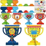 Kepeel 30 Packs Father's Day Trophy Craft Kits for Kids, Make Your Own Fathers Day Trophy Tabletop F