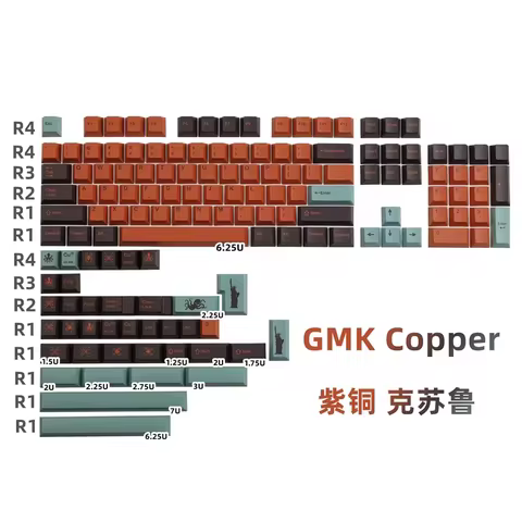 142 Keys GMK Copper Keycaps Cherry Profile PBT Dye Sublimation Mechanical Keyboard Keycap For MX Swi