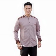 Koko Shirt For Men Long Sleeve Combination Of Batik Pansher Lilac Original Sogan