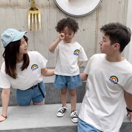 Rainbow Family Pure cotton Tshirt Dad Mom and Me Family Shirt Set Fashion Baby Bodysuits Brother Sis