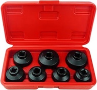 7-Piece Oil Filter Cap Wrench Tool Kit Includes 24mm,27mm,29mm,30mm,32mm,36mm,38mm Socket Set Compat
