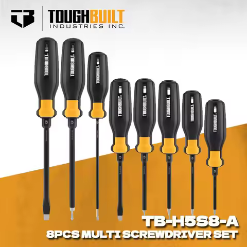 TOUGHBUILT TB-H5S8-A Material Handle Magnetic Screwdrivers 8 Piece Set Multi-function Screwdriver Se