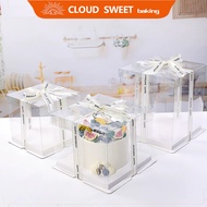 Clear Cake Packaging Box 4 Inches 6 8 10 Birthday Plastic