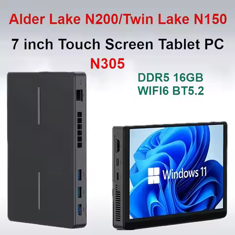SZBOX 7 Inch Touch Screen Tablet Intel N100/N150/N200/N305 Mini PC Windows 11 Pro DDR5 SSD WiFi6 TB 