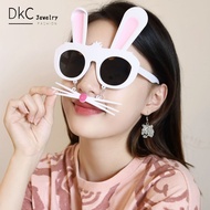 DKC เครื่องประดับน่ารักกระต่ายแฟชั่นแว่นตาสำหรับสาวๆ INS เกาหลีบุคลิกภาพโดยเฉพาะอย่างยิ่งพรรคกระต่ายตลกจัดแต่งทรงผมแว่นตาสำหรับสาวๆ