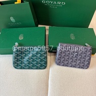 Goyard Sénat Mini 一字拉鏈手拿包 灰色/綠色 全新