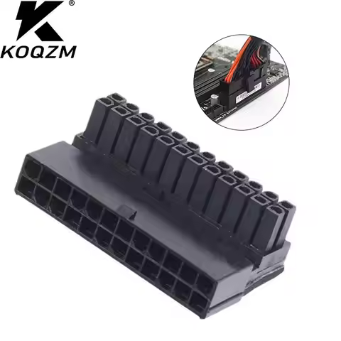 Computer Motherboard ATX Power Supply 24P To 90 Degree Connector ATX 24Pin Female To 24pin Male Powe