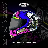 NHK GPR TECH STREET ALONSO LOPEZ #3 BLACK | HELM FULL FACE GP R MOTIF
