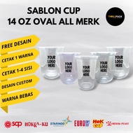 14 Oz Oval Plastic Cup Screen Printing All Brands 14 Oz Oval Peacock Cup Screen Printing/ 14 Oz Oval