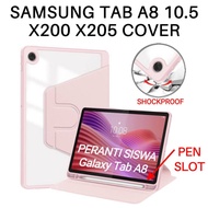 PERANTI SISWA Samsung Tab A8 10.5 X200 X205 High Quality Transparent Acrylic Pen Slot Cover Protecto