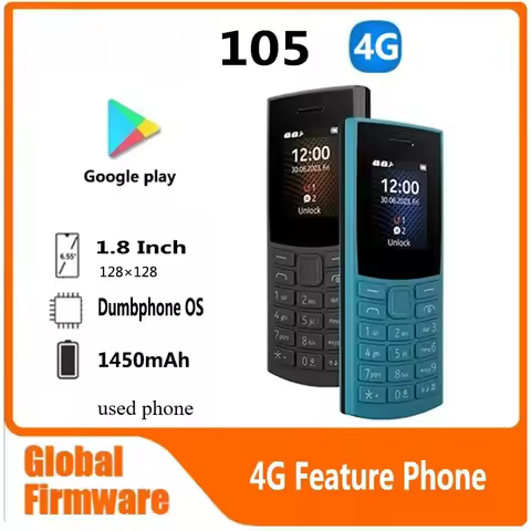 Finland Made105 4G 2023 Feature Phone Dual SIM 1.8" Bluetooth 5.0 Battery FM Radio Call Recording He