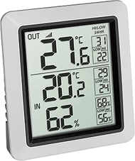 TFA Dostmann INFO Wireless Thermometer with Outdoor Transmitter, 30.3065.02, for Determining Indoor