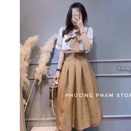 Lady bow collar shirt code 08