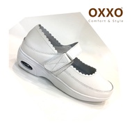 OXXO รองเท้าเพื่อสุขภาพ รองเท้าพยาบาล รองเท้าหนังแท้ เพิ่มความหนาของชั้น EAV สวมใส่สบายรูปทรงกว้าง X55406