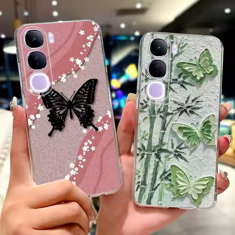 For Vivo Y200 5G Case Vivo V40 Lite Beautiful Butterfly Painted Cover Soft Slim Phone Case For Vivo 