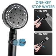 Universal High Pressure Adjustable Black 5 Mode Shower Head