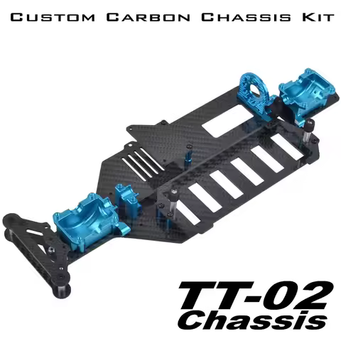Carbon Aluminum Chassis Frame Kit for Tamiya TT-02 Type-SRX TT-02D TT-02RR TT02