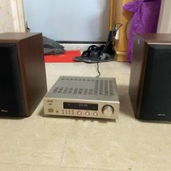 日本製 天龍DENON 擴音機MINI HIFI PDRA-F100 + 天龍DENON SC-M70 喇叭一對