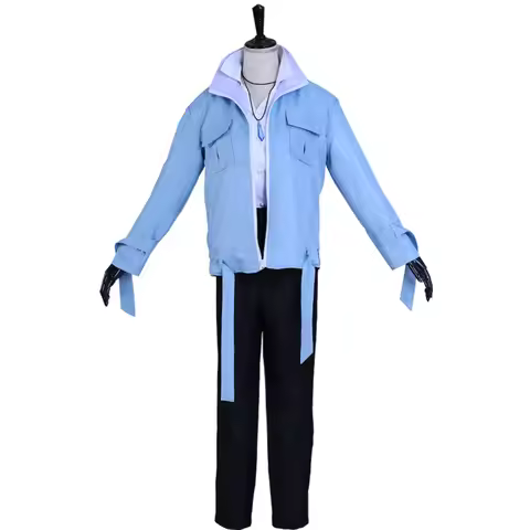 Nu: Carnival Eiden Cosplay Costume Eiden Blue Jacket Coat Set for Men Women Halloween Carnival Party