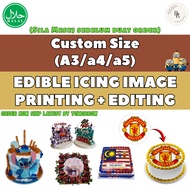 (A3/A4/A5) Custom Edible Icing Image Printing + Edit [Halal] Icing Image for cake