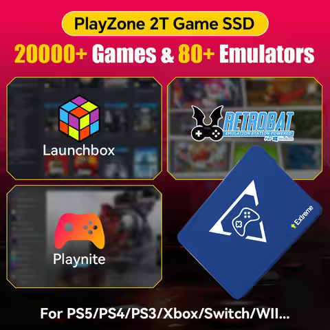 2T Portable Retro Game SSD With 20441 Games&80 Emulators For PS5/PS4/Switch/Xbox/PS3/PS2/WII Handhel