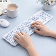 LILYES Wireless Keyboard Combo, Thin Design Mixed Color Keycaps USB Wireless Keyboard, 104 Keys Layo