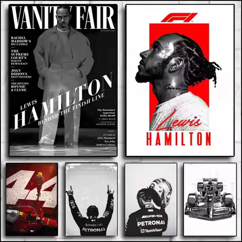 F1 L-Lewis Hamilton Poster Self-adhesive Art Waterproof Paper Sticker Coffee House Bar Room Wall Dec