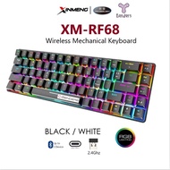 XINMENG RF68 RGB Three Mode 68 Keys Mechanical Keyboard Bluetooth 2.4GHz Wireless Type C Wired