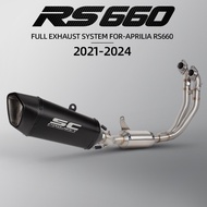 For Aprilia RS660 2021-2024 SC project sc1-r Powerful racing muffler with DB Killer full system moto
