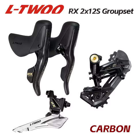LTWOO RX 2x12 Speed, 24s Road Groupset 4Kit, Carbon Fiber Shifter + Carbon Fiber Rear Derailleurs + 