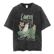 Laufey Bewitched Album Vintage Washed T Shirt Men Women Fashion Harajuku Short Sleeve T-shirt Cotton