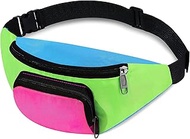 Neon Women's 80s Bum Bag Adjustable Fashion Hip Bags Costumes Neon Belt Bag for Festival Retro Party