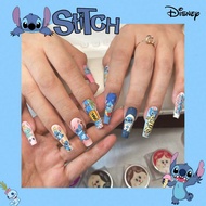 Rediscover Nail Sophistication,Disney Stitch 24pcs Y2K Medium Coffin Cute 3d Pointed Nails With Stit