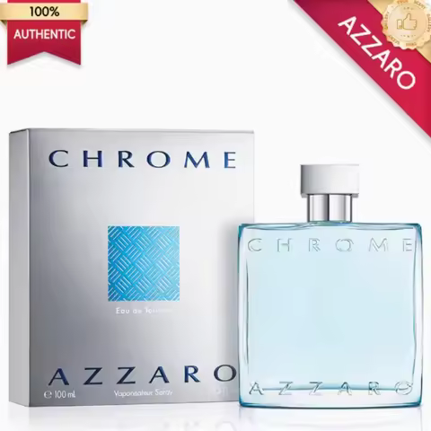 Azzaro Chrome Eau de Toilette Spray for Men, 3.4 oz / 100 mL, Iconic Metallic Aquatic & Citrus Scent