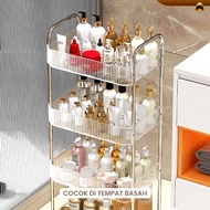 TERRE Acrylic Trolley Multipurpose Kitchen Rack 3 4-Tier/ + Wheels Iron Pipe Acrylic Multifunctional